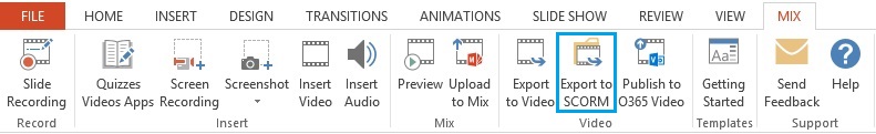 The old Office Mix tab on the PowerPoint ribbon