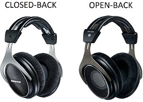 Open-back vs. closed-back headphones