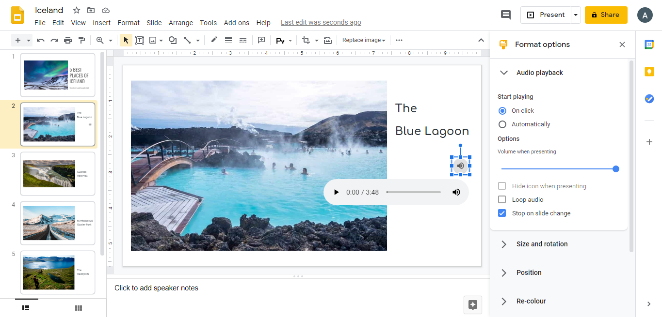 How to Add Audio to Google Slides: Record Voice Overs/Narration