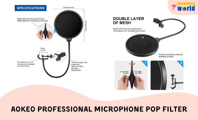 Aokeo Professional Microphone Pop Filter
