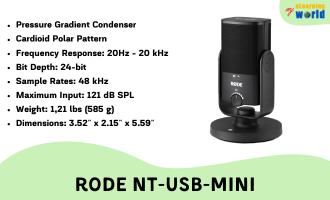 Rode NT-USB-Mini Specifications