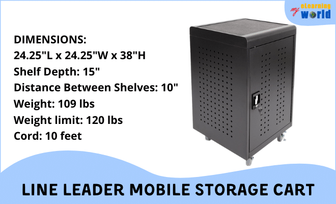 Line Leader Charging Storage Cart Dimensions