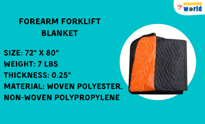 Forearm Forklift Moving Blanket Specifications