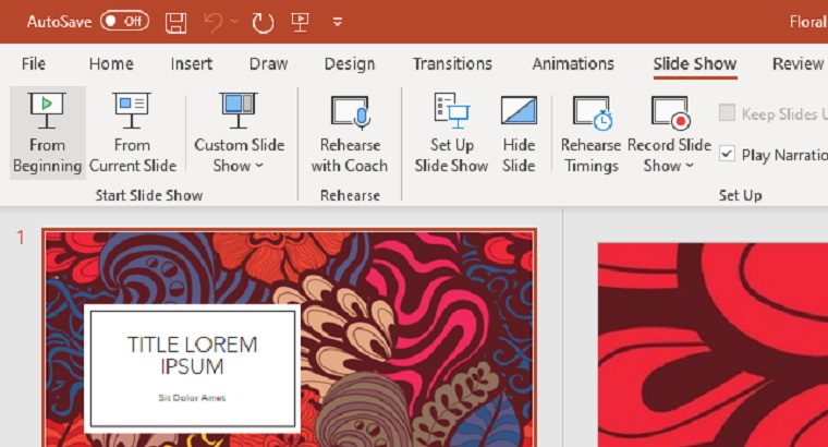 previewing slideshow powerpoint