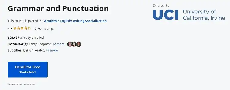 Grammar and Punctuation (Coursera)