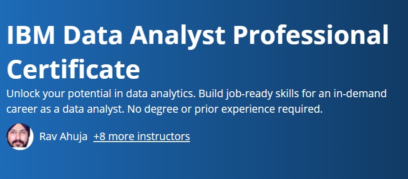 IBM Data Analyst Professional Certificate | Coursera