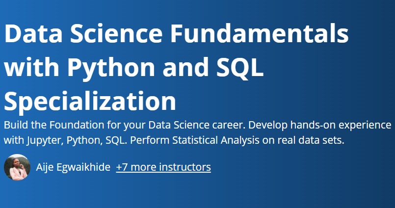 Data Science Fundamentals with Python and SQL | Coursera