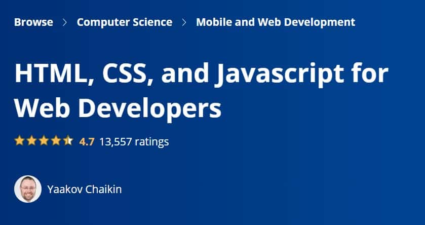 HTML, CSS, and Javascript for Web Developers | Coursera