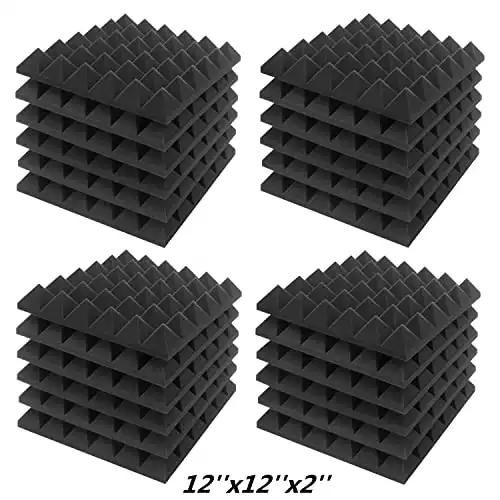 Transer Studio Soundproofing Acoustic Sound Absorption Foam Wall Panels Tiles Sponge 12x12x2 Inches Purple 