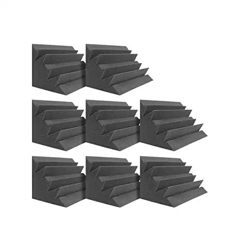 DEKIRU 8 Pack Acoustic Foam Bass Traps Corner Block 12" X 7" X 7"
