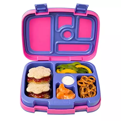 Bentgo® Kids Brights Leak-Proof, 5-Compartment Bento-Style Kids Lunch Box - Ideal Portion Sizes for Ages 3 to 7, BPA-Free, Dishwasher Safe, Food-Safe Materials (Fuchsia)