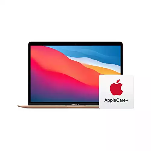 2020 Apple MacBook Air Laptop: Apple M1 Chip, 13” Retina Display, Works with iPhone/iPad; Gold with AppleCare+ for MacBook Air
