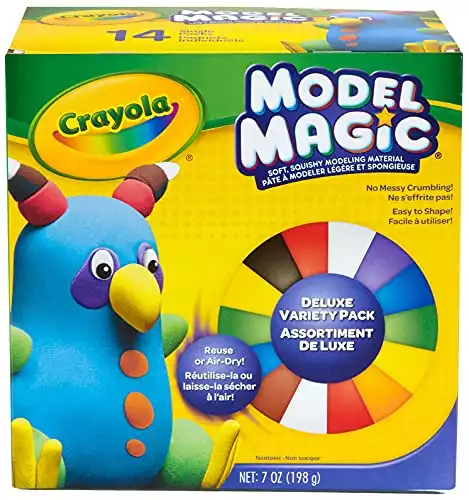 Crayola Model Magic, Deluxe Craft Pack, Gift, 14 Single Packs, At Home Crafts for Kids