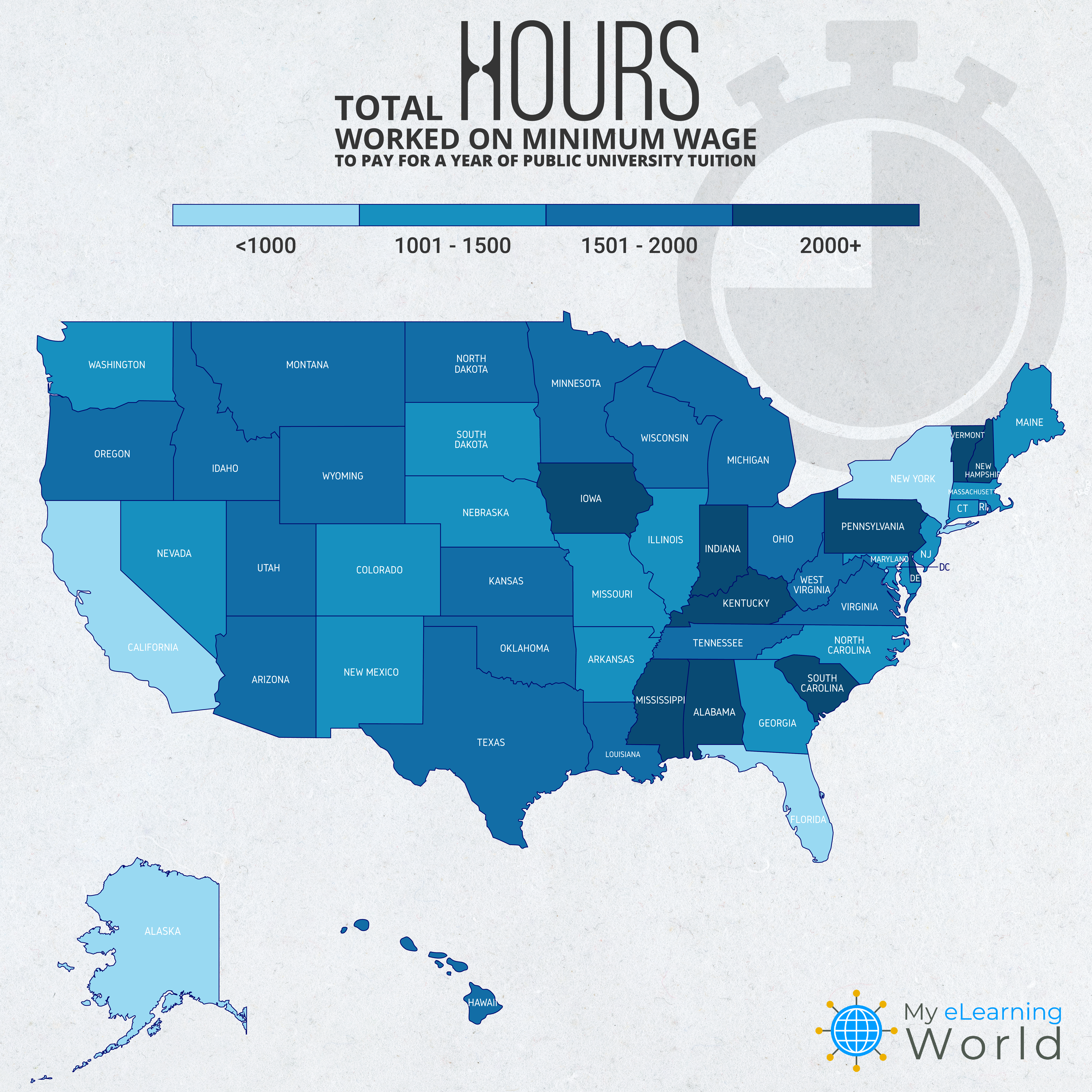 hours of minimum wage job to pay for college