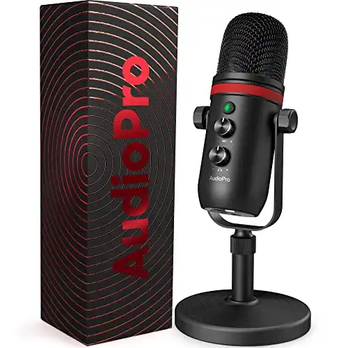 AUDIOPRO USB Microphone - Computer Condenser Gaming Mic for PC/Laptop/Phone/PS4/5 (32% Off!)