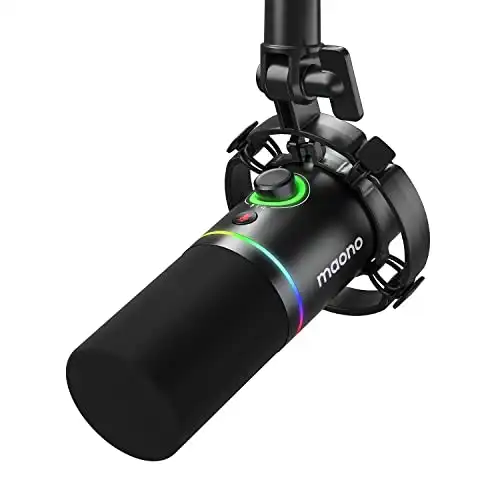 MAONO XLR/USB Dynamic Microphone, RGB Podcast Mic with Software for Streaming, Gaming, Recording, Voice-Over - 20% Off!