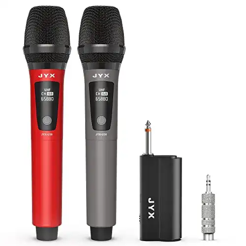 JYX Wireless Microphones, Dual UHF Handheld Dynamic Mic with Receiver - 20% Off!