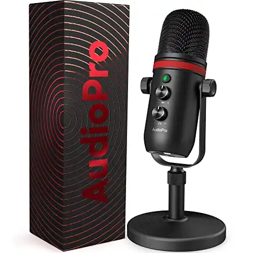 AUDIOPRO USB Microphone – Computer Condenser Gaming Mic for PC/Laptop/Phone/PS4/5 (32% Off!)