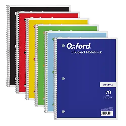 Oxford Spiral Notebook 6 Pack, 1 Subject, Wide Ruled Paper - 38% Off!