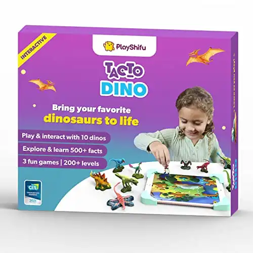 PlayShifu Interactive Dinosaur Toys - Tacto Dino (Dinosaur Figures Kit + App) Story-Based Dinosaur Toys for Kids 3-5 | STEM Toys for 3 4 5 6 Year Old Birthday Gifts (Tablet not Included)