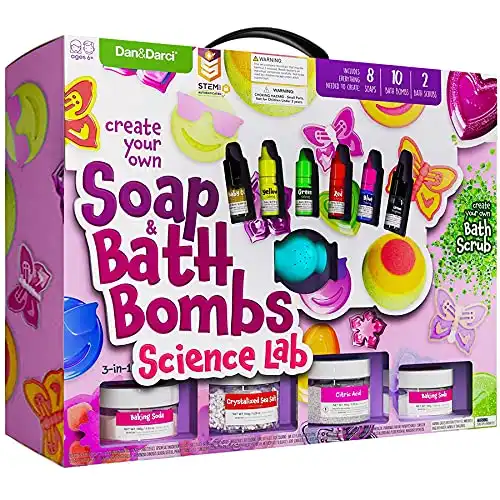 Soap & Bath Bomb Making Kit for Kids, 3-in-1 Spa Science Kit, Craft Gifts For Girls & Boys Age 6, 7, 8, 9, 10-12 Year Old Girl Crafts Kits : DIY Science Experiment Toys, Craft Gift For Kids Ag...