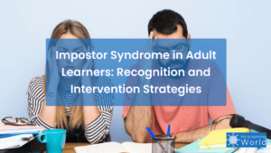 Illustration showing an adult learner facing self-doubt, symbolizing impostor syndrome in education