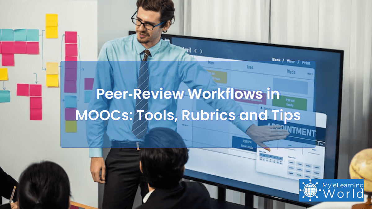 High‑resolution illustration for Peer‑Review Workflows in MOOCs: Tools, Rubrics and Tips