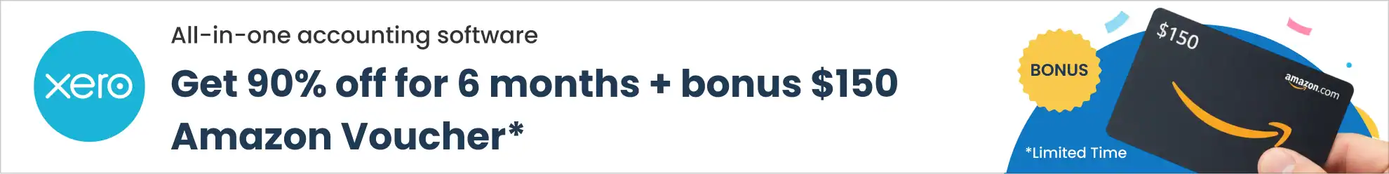 xero-90-off-bonus-amazon-voucher-banner-img Xero - 90% for 6 months and bonus $150 amazon voucher